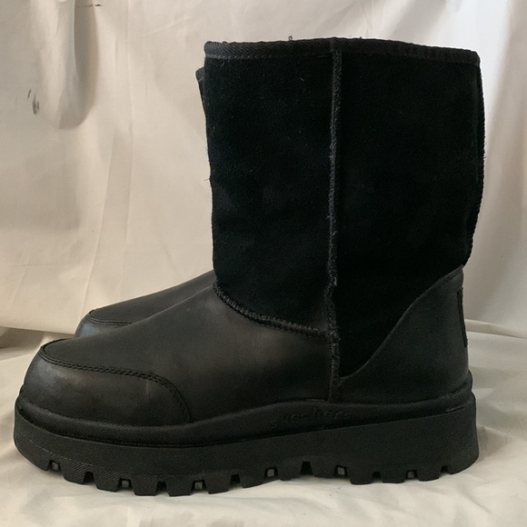 SKECHERS VTG 90’s Y2K Suede Leather Fur Lined Chunky Platform Boots - Picture 4 of 12